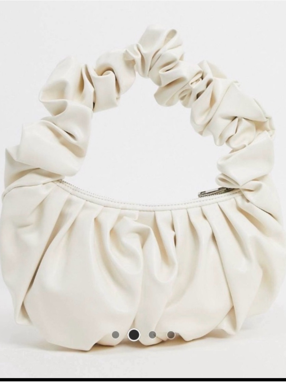 ASOS Cream Ruched Shoulder Bag - Picture 2 of 4